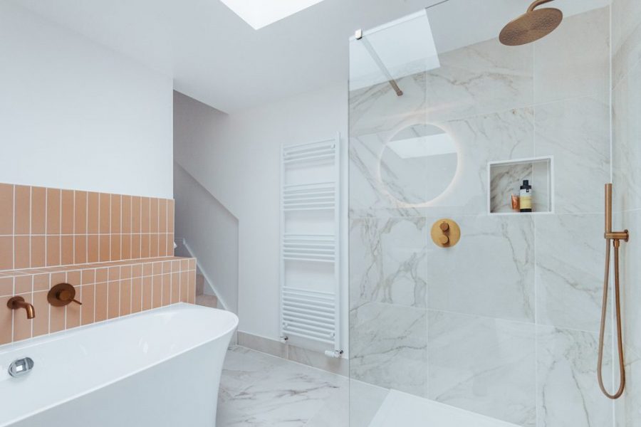 L shaped loft extension in Sutton bath shower