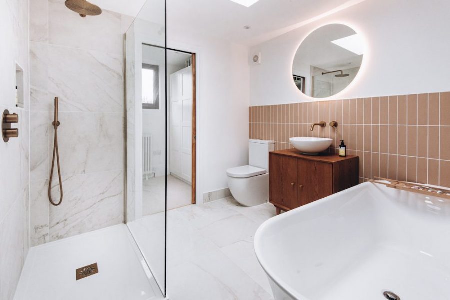 L shaped loft extension in Sutton bathroom