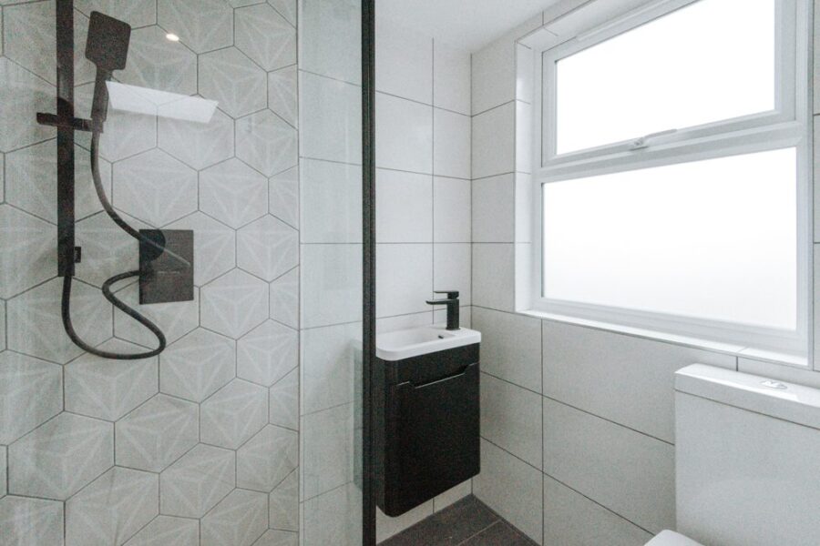 L Shaped Hip 2 Gable Loft Extension Sunbury on Thames Bathroom